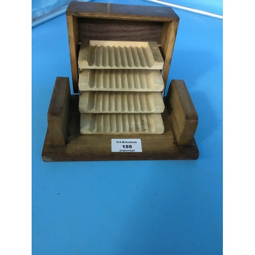 155 - Vintage Wooden Carved Cigarette Box