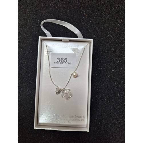 365 - Boxed genuine freshwater pearl necklace + chain