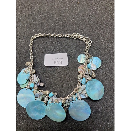 513 - Vintage abalone shell necklace