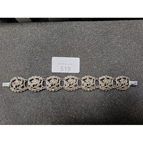 519 - Antique marcasite bracelet possibly silver has had clasp changed