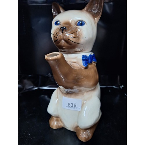 536 - Tony woods vintage 10” cat tea pot