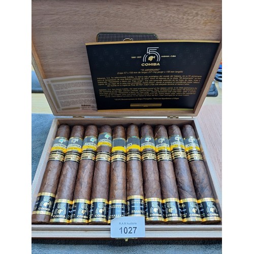 1027 - Box Of Cohiba 55 Anniversario Cigars x10