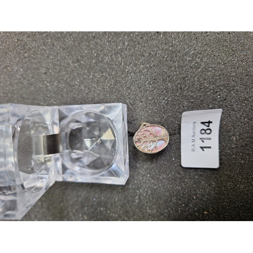 1184 - Boxed 925 Silver Ring With Pink Stone