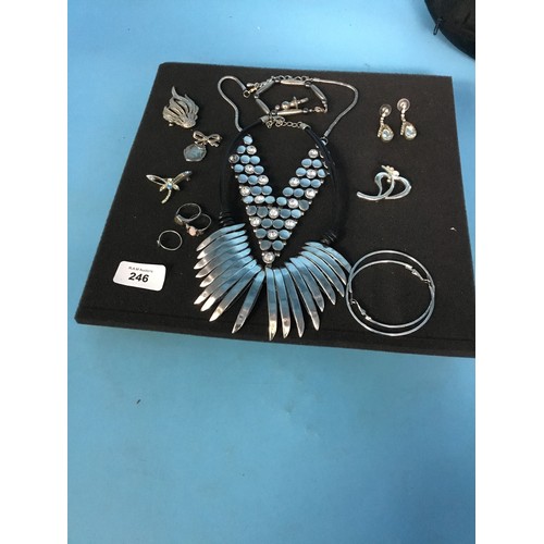 246 - Fashion and Vintage Jewellery To Include Necklaces, Bracelets, Brooch, Earrings and Rings