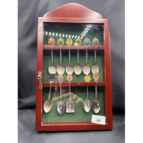 66 - Display Case of Souvenir Spoons (11)