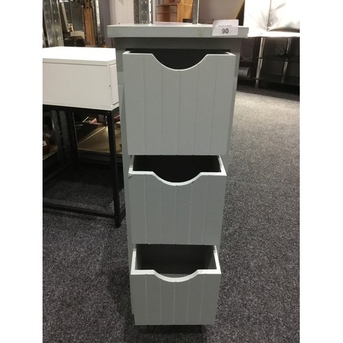 90 - 3 Drawer Grey Bathroom Cabinet