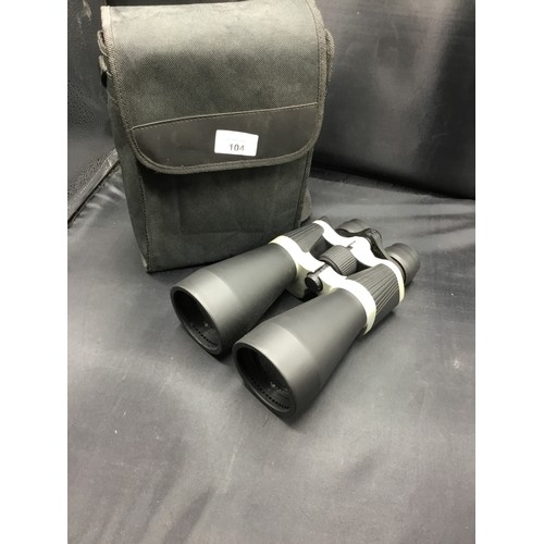 104 - Traveller Cased Binoculars 10x30x60 Zoom