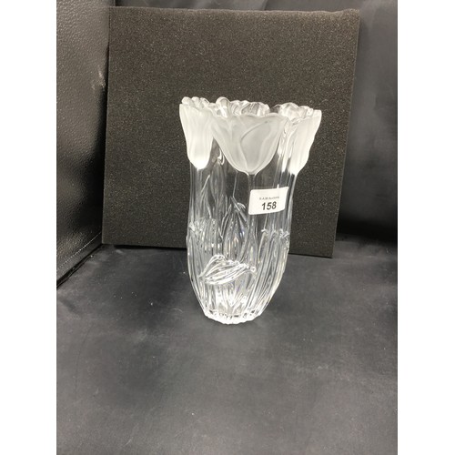 158 - Crystal Tulip Vase With Frosted Flowers