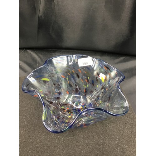 159 - Large Murano Handkerchief Bowl 22cm x 13cm