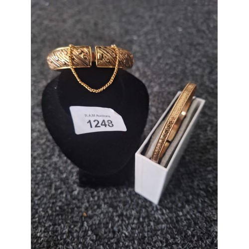 1248 - Rolled Gold Bangle/Bracelet and 1 Other Has Marks