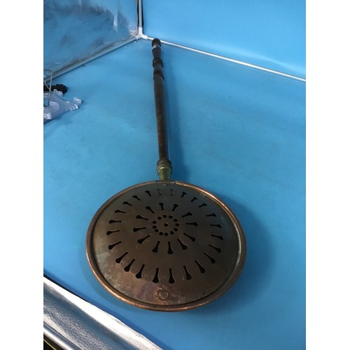 115 - Vintage Brass and Copper Long Bed Warmer