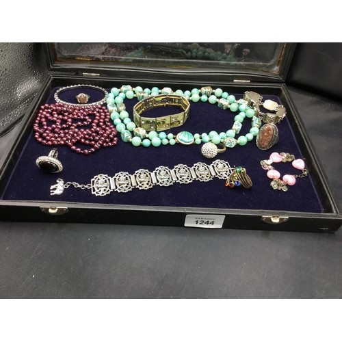 1244 - Tray Of Fashion and Vintage Jewellery To Include Necklaces, Bracelets and Rings tray not included