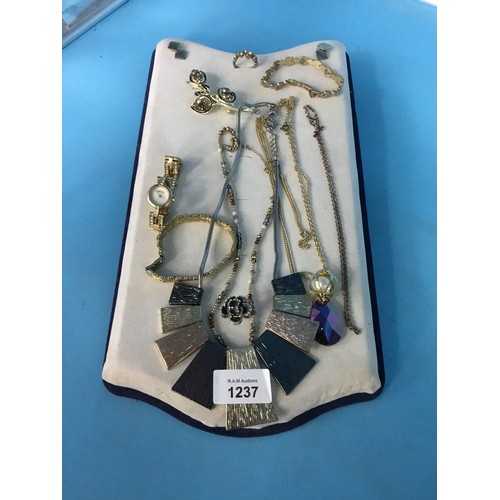 1237 - Tray Of Fashion and Vintage Jewellery To Include Watches, Bracelets, Necklaces, Earrings, Brooch and... 