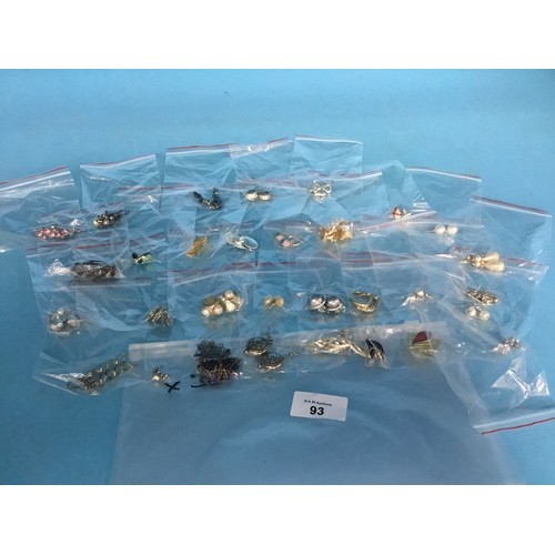 93 - Fashion and Vintage Individually Bagged Earrings x30