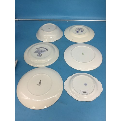 299 - Vintage Collectable Plates x6 To Include Parrott, Alamo, USS Mitscher and 2 Doulton Plates