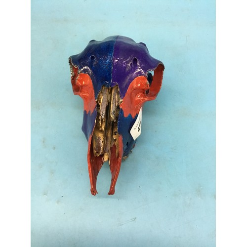 454 - Presented As Hand Painted Real Skull