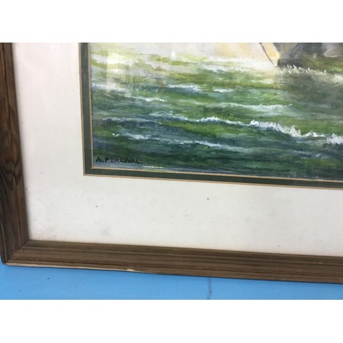 460 - Framed Genuine Signed Watercolor By A Percival