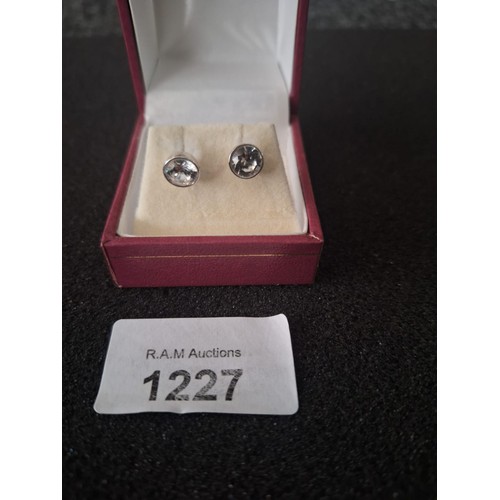 1227 - 925 Silver and Gold Earrings (not tested)