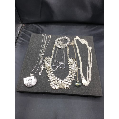 1239 - Box Of Fashion and Vintage Jewellery To Include Necklaces and Bracelets