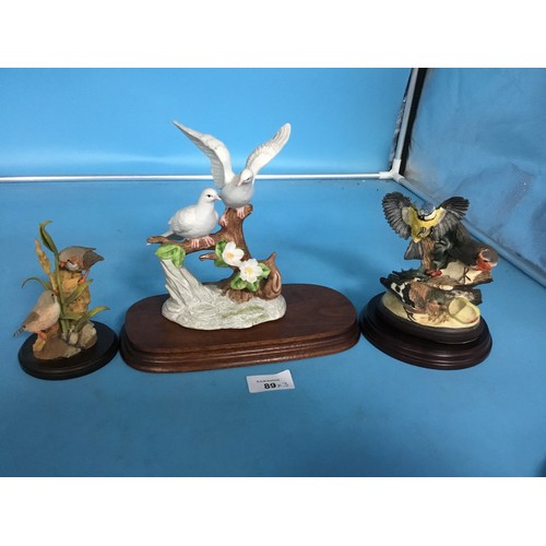 89 - 3 Bird Figures By A Pearce, Alfredo and Country Artists