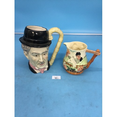 93 - Super Large Charlie Chaplin Toby Jug and Uncle Tom Cobleigh Jug by Lancaster Sandland