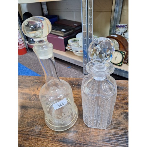 306 - Vintage decanters x2