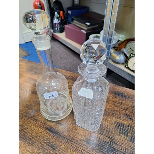 306 - Vintage decanters x2