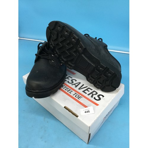 446 - Black Leather SMS Safety Shoes Style 1410 Size 8