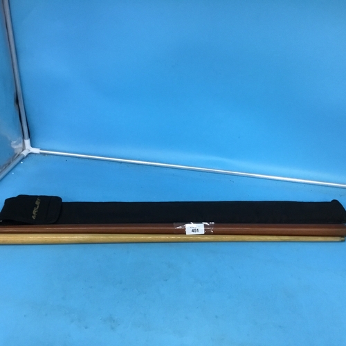 451 - Cased pool cue Riley