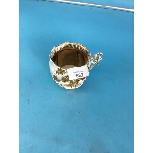 592 - Antique Guilded Cup No Cracks Nice Piece