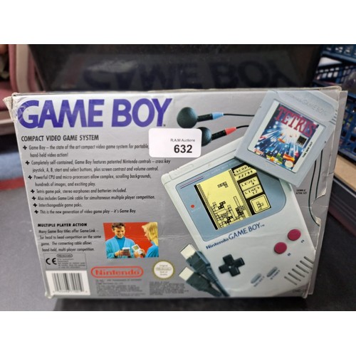 632 - Vintage Original Gameboy Boxed With All Leads