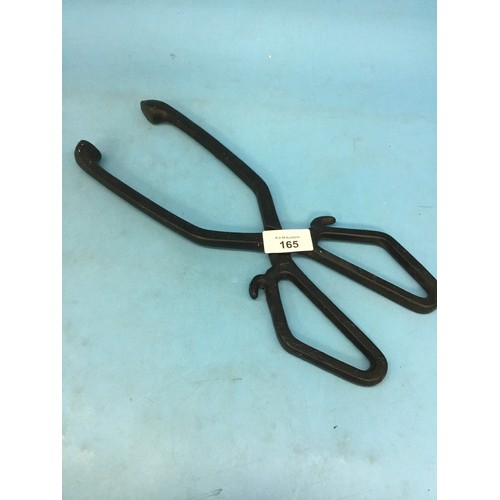 165 - Large Iron Scissor Tongs