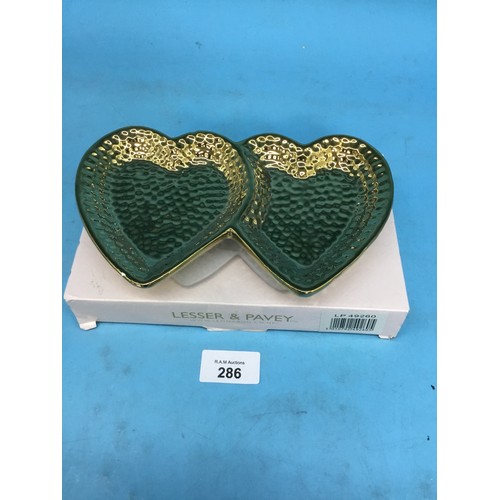 286 - Ceramic Twin Heart Dish