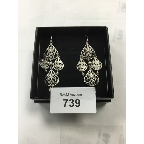 739 - 925 Silver Drop Earrings