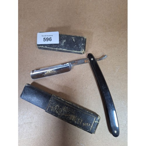 596 - Vintage Cut Throat Elmo Razor In The Original Case