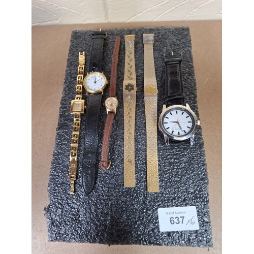 637 - Collection of Six Watches To Include Quartz, Sekonda, Gillex 17 Jewel, Etc