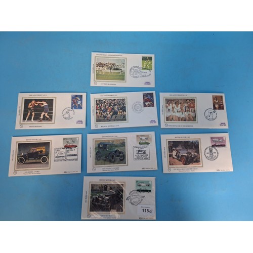 115 - First Day Covers From Benhams To Include British Motor Cars x4 and Sports x4