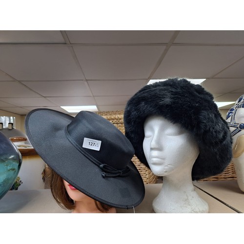 127 - Three Designer Hats To Include Kangol With Tags, New Fur Hat and a New Green Hat