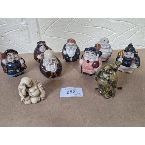 252 - Buddhas x9 Various Styles Some Rare