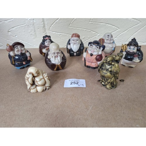 252 - Buddhas x9 Various Styles Some Rare