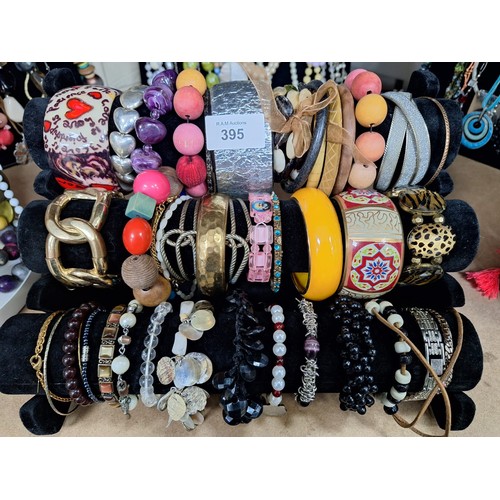 395 - Fashion and Vintage Bangles and Bracelets (stand not included)