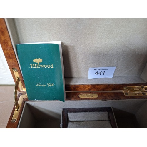 441 - Hillwood Of London Rosewood Jewellery Box