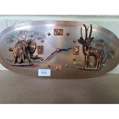 513 - Signed African Clock