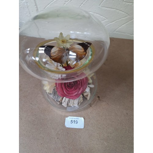 519 - Display Mushroom Glass Sealed Foliage