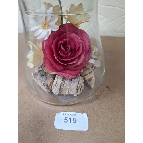 519 - Display Mushroom Glass Sealed Foliage