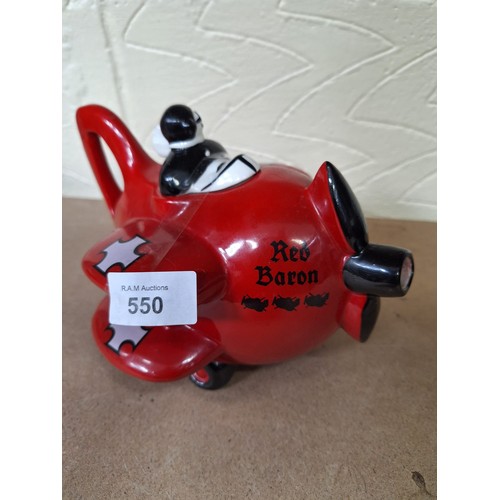 550 - Super Rare Carlton Ware Red Baron Tea Pot