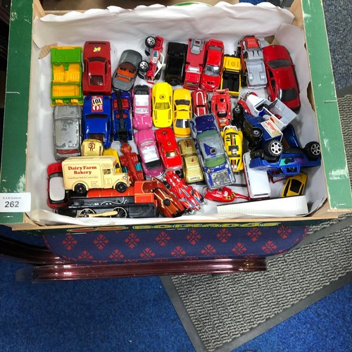 262 - Box Of Vintage Cars To Include Corgi, Hotwheels, Matchbox Etc