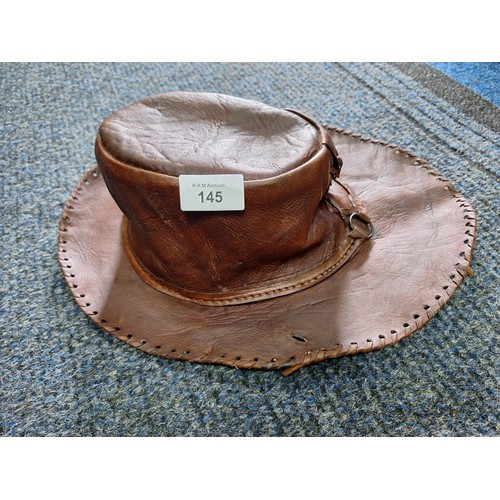 145 - Vintage Genuine Leather Bush Hat