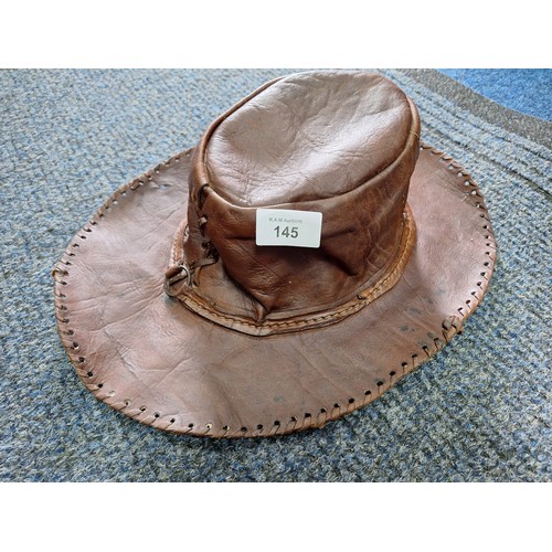 145 - Vintage Genuine Leather Bush Hat