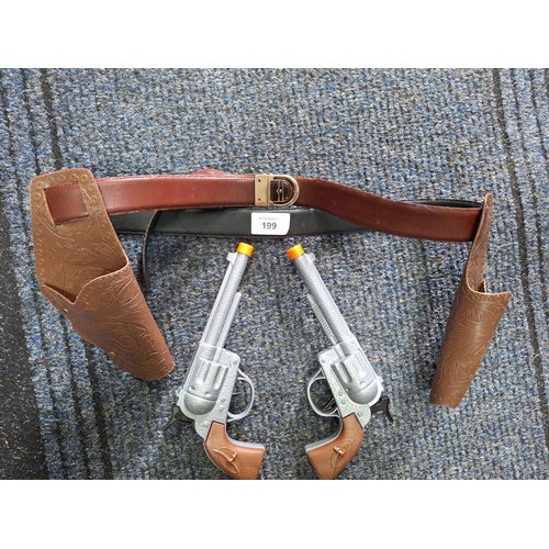 199 - Vintage Toy Twin Holster Cowboy Guns